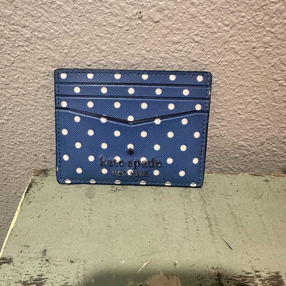 Kate Spade Navy Polka Dot Card Holder